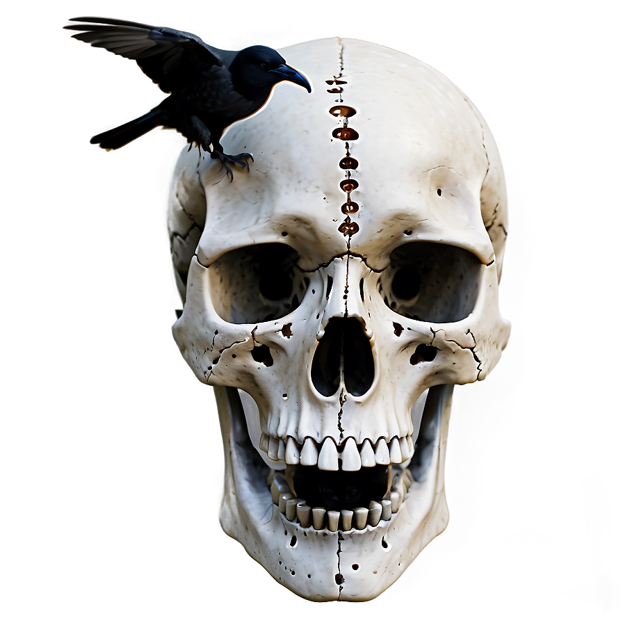 Crow On Skull Png 80