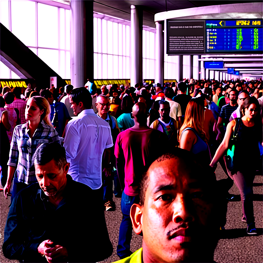 Crowded Airport Terminal Png Fce