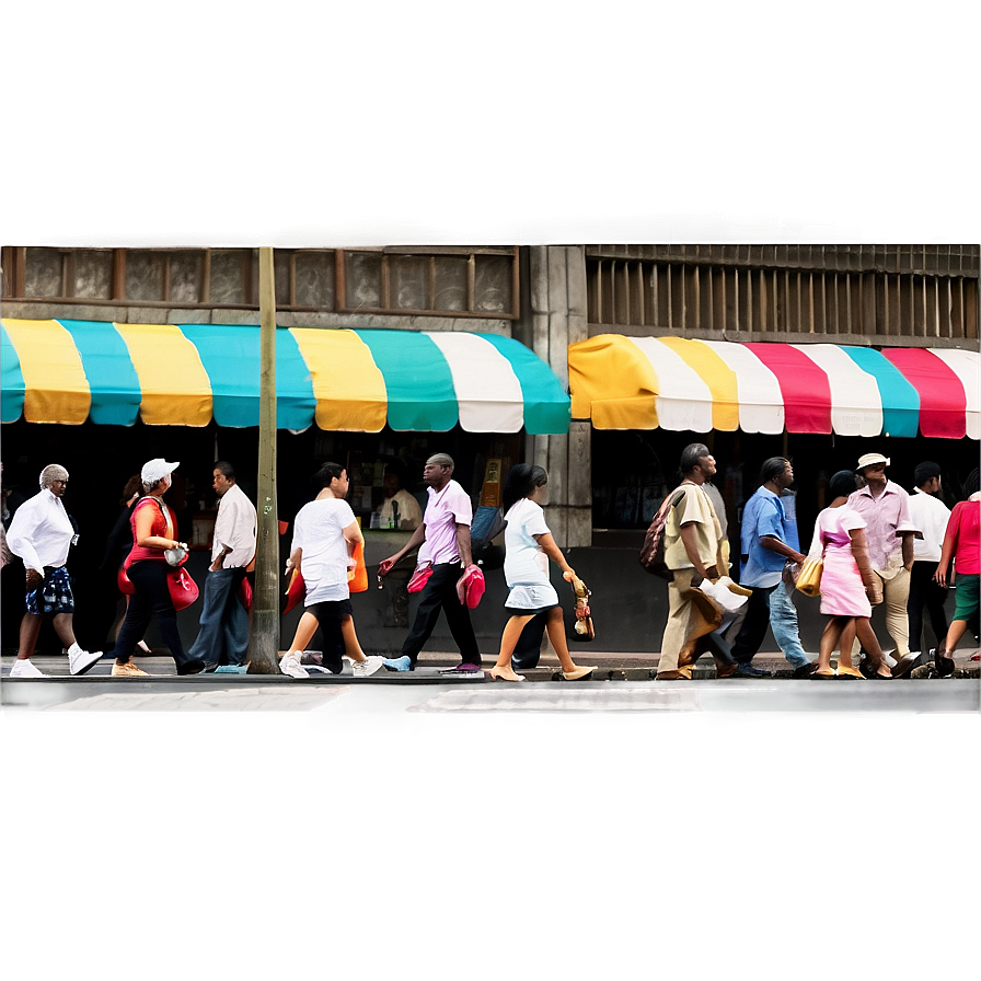 Crowded City Street Png 06252024