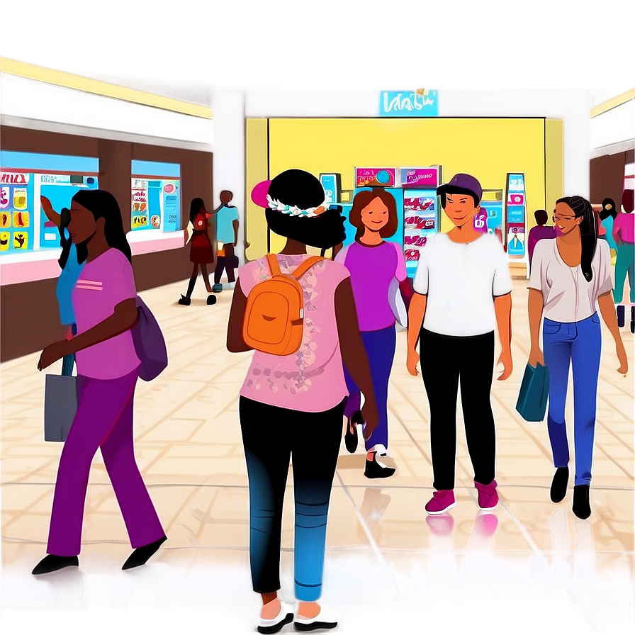 Crowded Mall Scene Png 20