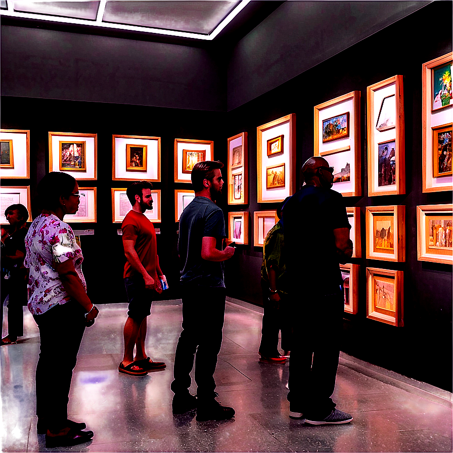 Crowded Museum Exhibition Png 14