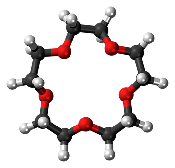 Crown Ether Molecular Structure PNG with transparent background