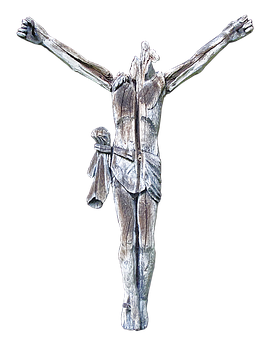 Crucifixion Sculpture Art PNG with transparent background