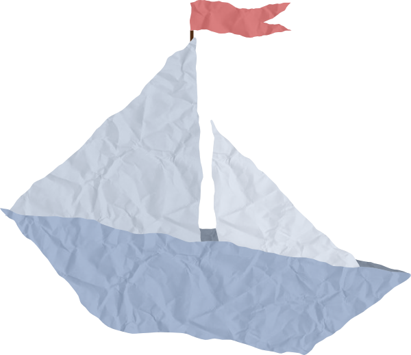 Crumpled Paper Boat Clip Art At Clker Com Vector Clip - Paper Sailboat Png, Transparent Png PNG with transparent background