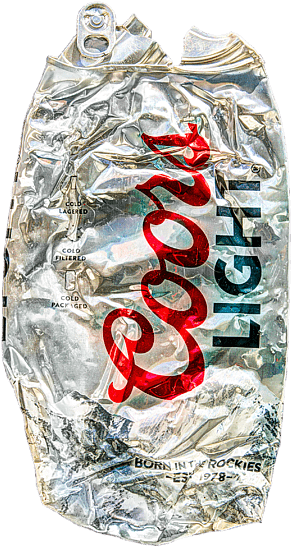 Crushed Beer Can Coors Light