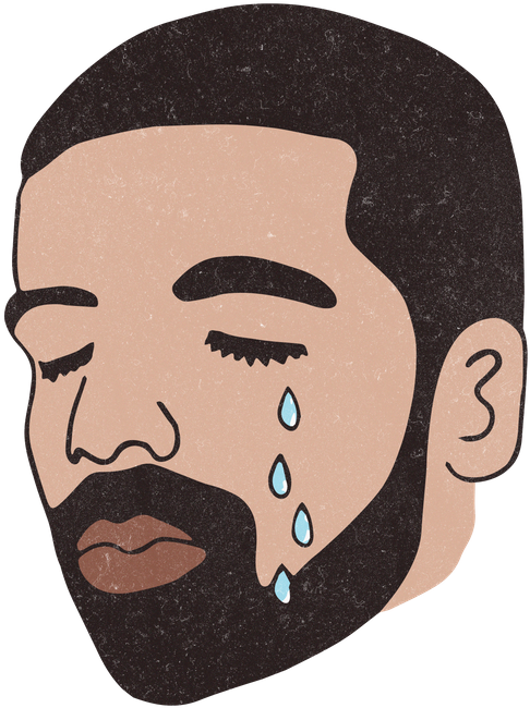 Crying Cartoon Portrait PNG with transparent background