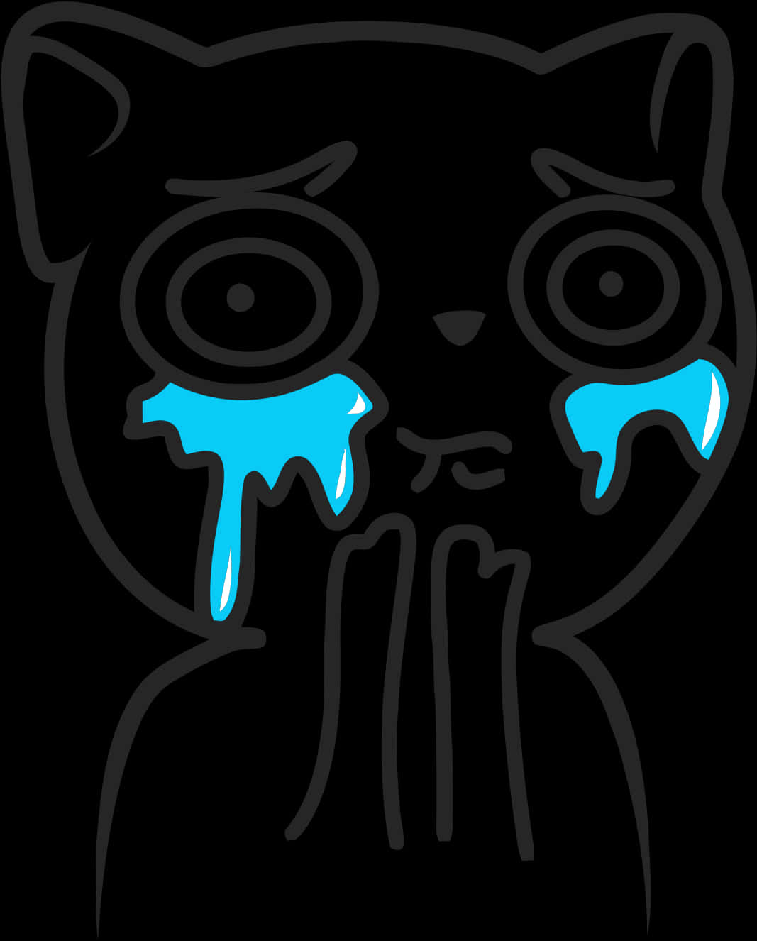 Crying Cat Meme Face Vector