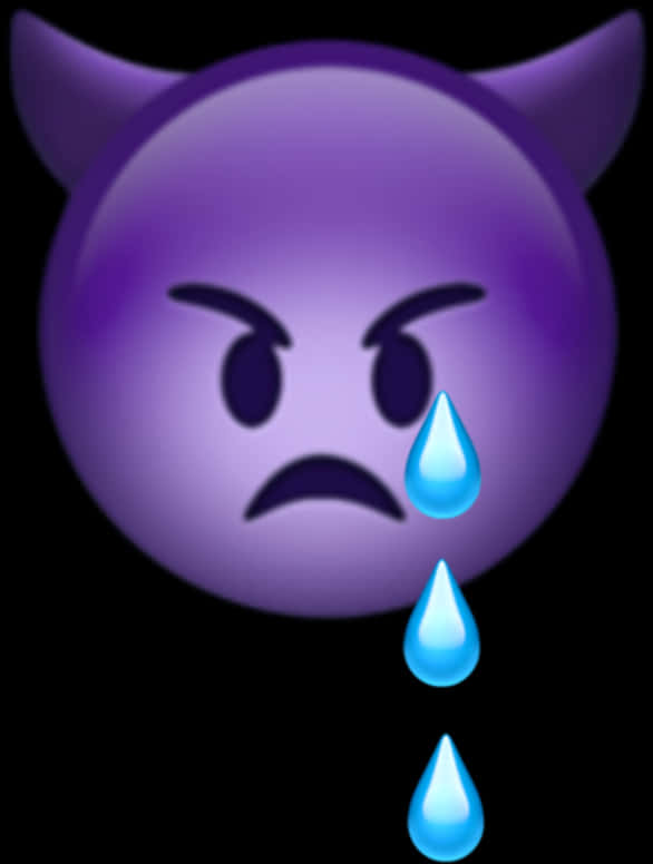 Crying_ Devil_ Emoji PNG image with a transparent background, free high-resolution download