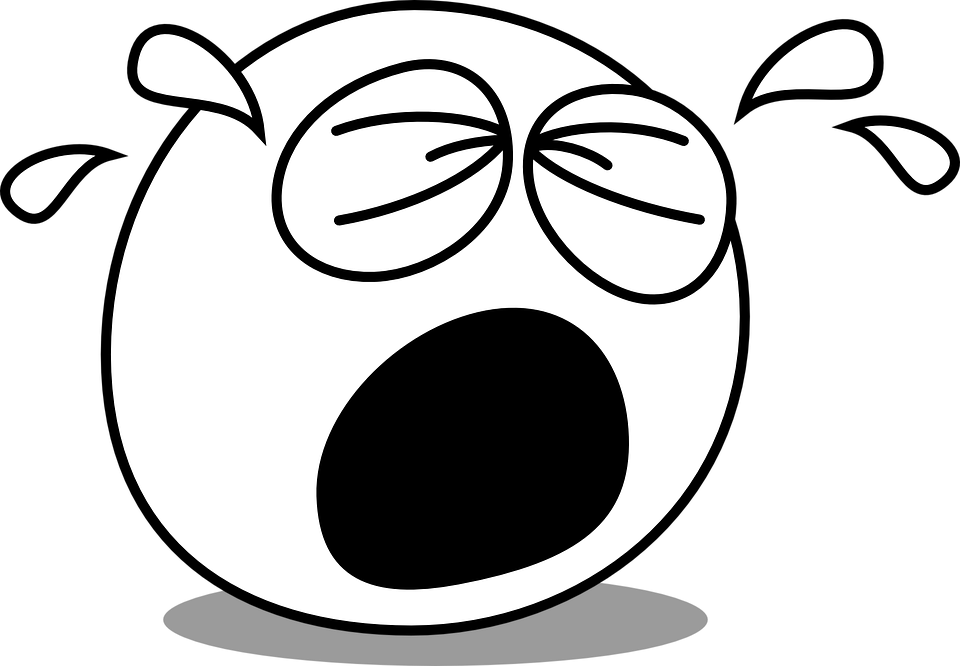 Buddy Crying Svg Clip Arts - Cry Clipart Black And White, HD Png Download PNG with transparent background