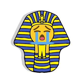 Crying Pharaoh Emoji Fusion PNG with transparent background