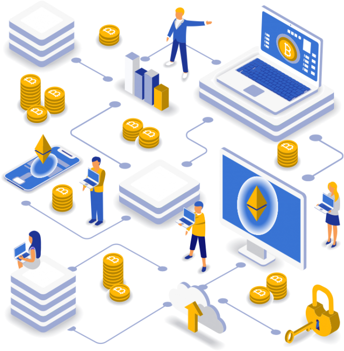 Cryptocurrency Blockchain Network Illustration