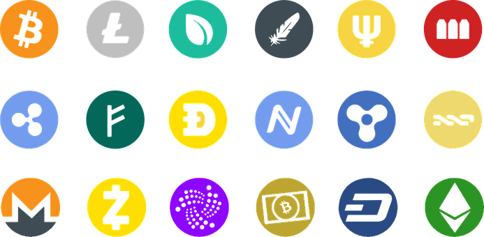 Cryptocurrency Icons Collection PNG with transparent background