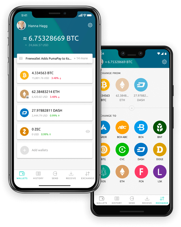 Cryptocurrency Wallet App Screenshots