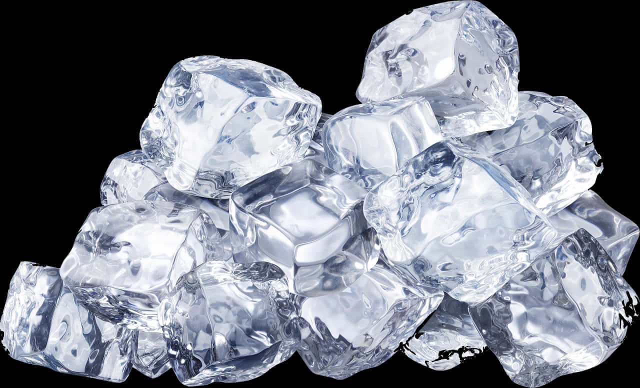 Crystal Clear Ice Cubes Background PNG with transparent background