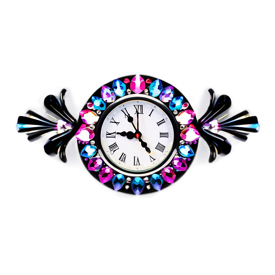 Crystal Embellished Clock Png Oap