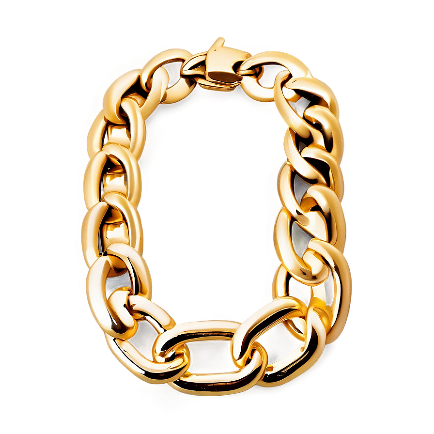 Cuban Link Gold Necklace Png 06122024