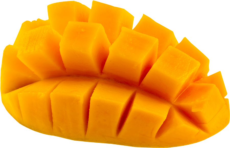 Cubed Mango Fruit PNG with transparent background