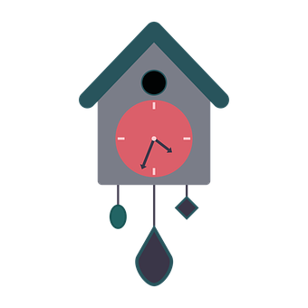 Cuckoo Clock Vector Illustration PNG with transparent background