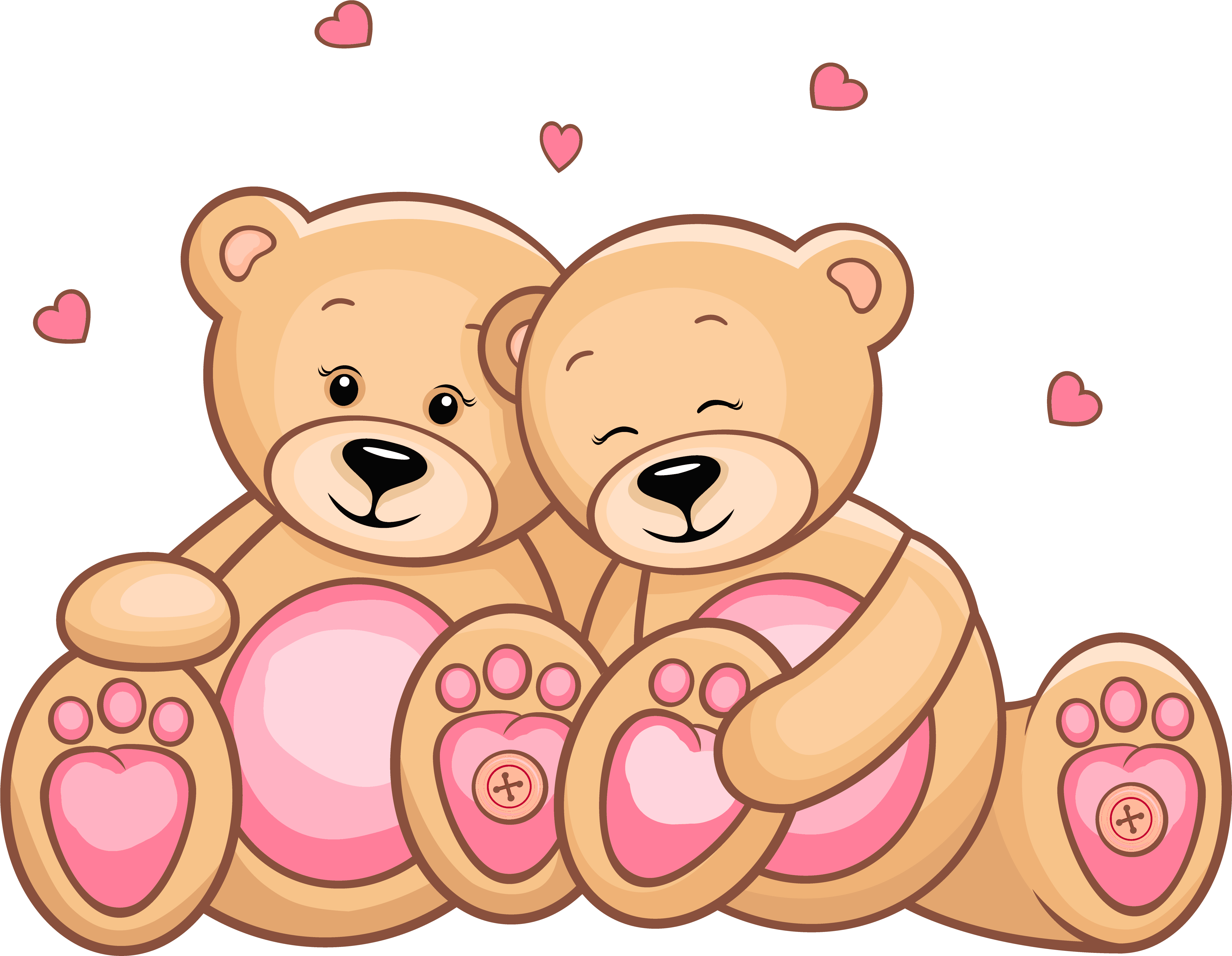 Valentines Day Teddy Couple Png Clipart Picture - Valentine Bears Clipart, Transparent Png PNG with transparent background