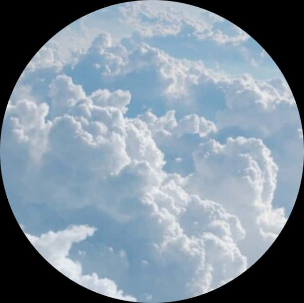 Cumulus Clouds Circle Frame PNG with transparent background