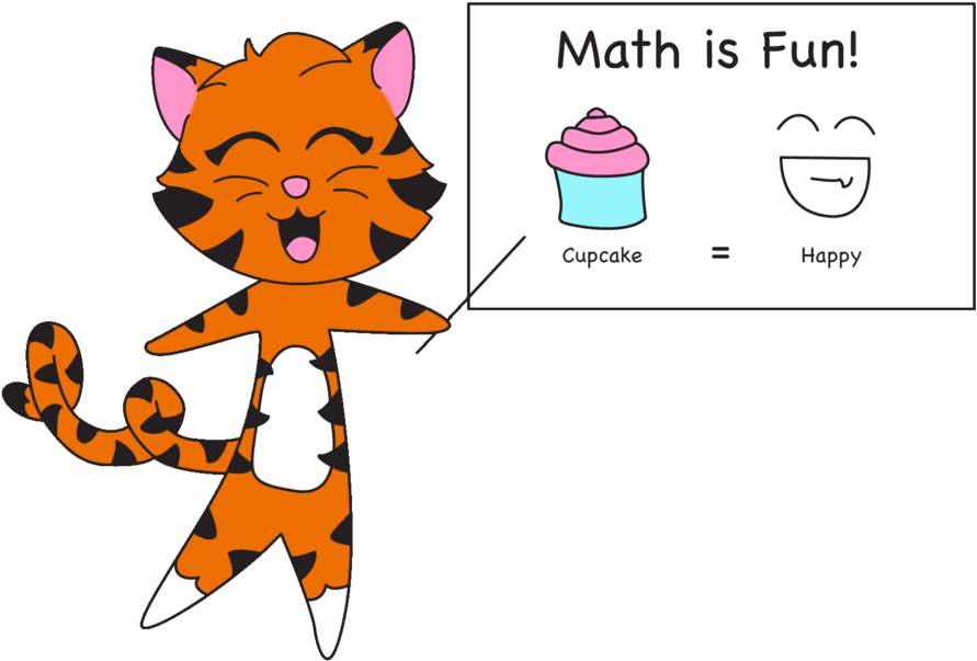 Cupcake And Math Tiger By Sarahsmiles916 - Maths Tiger, HD Png Download PNG with transparent background
