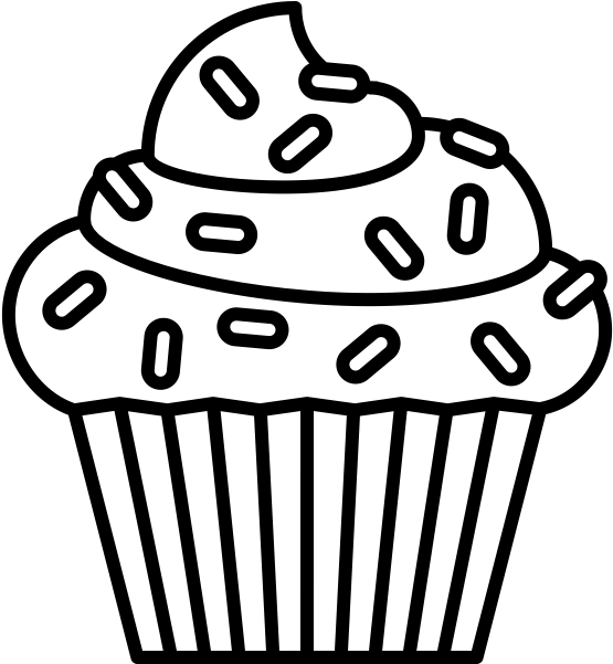 Cupcake Line Drawing Png, Transparent Png PNG with transparent background