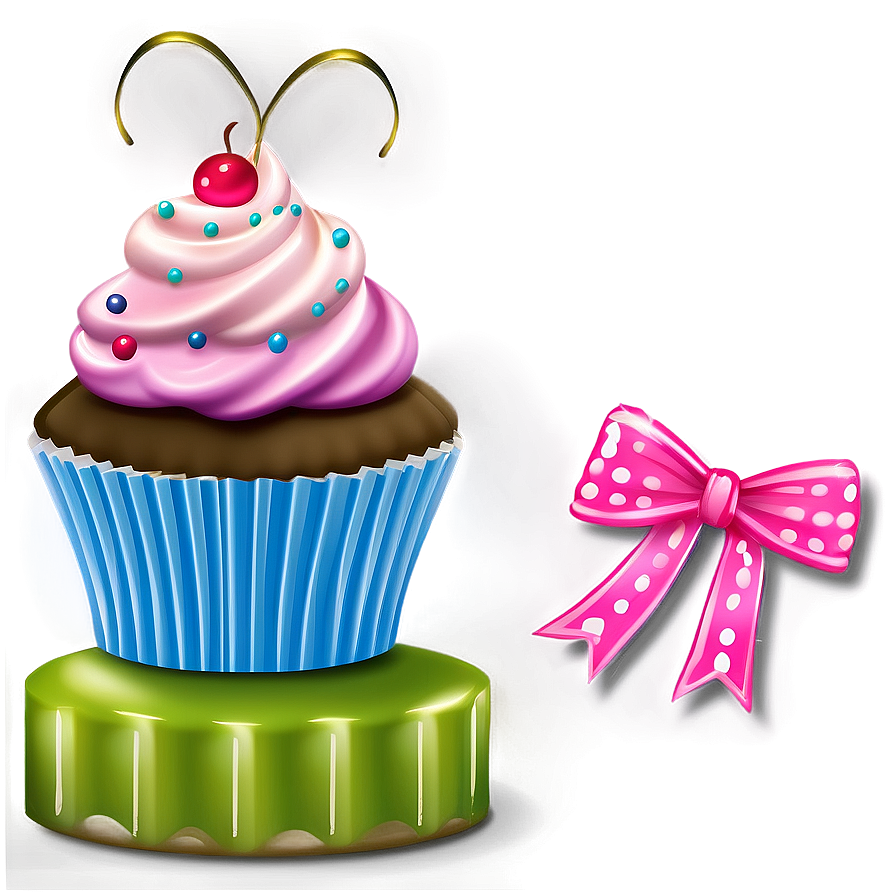 Cupcake With Bow Png Bvv25