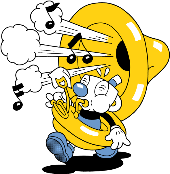 Cuphead Character Playing Trumpet