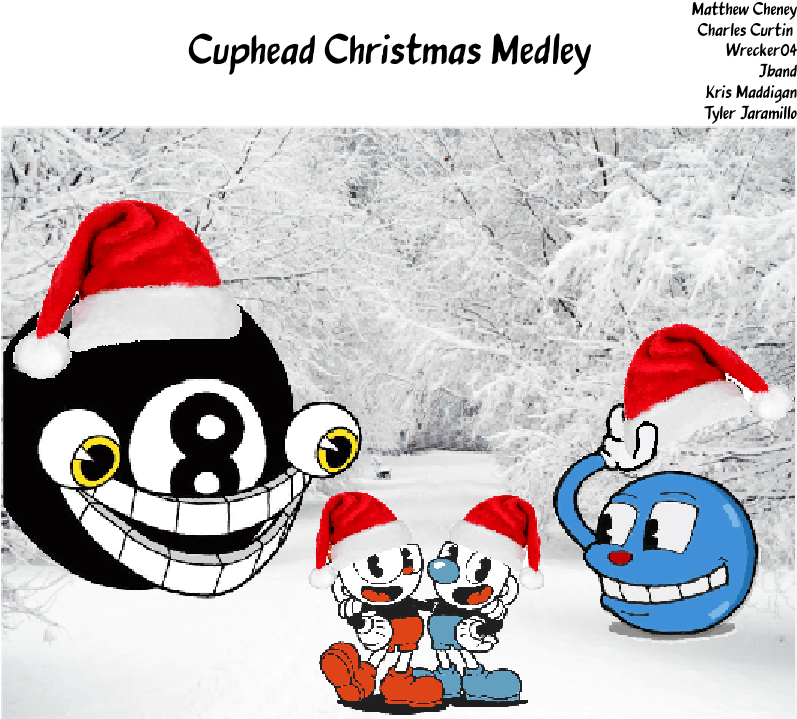 Cuphead Christmas Medley Santa Hats