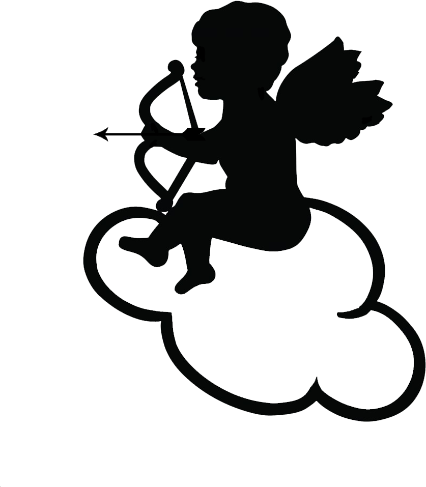 Cupid Silhouetteon Cloud