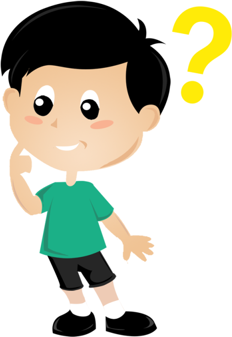 Curious Boy Cartoon Question Mark PNG with transparent background