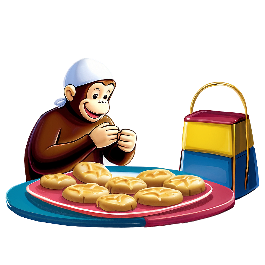 Curious George Baking Cookies Png 63