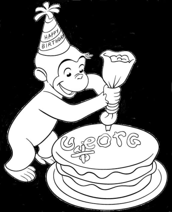 Curious George Birthday Cake Decoration