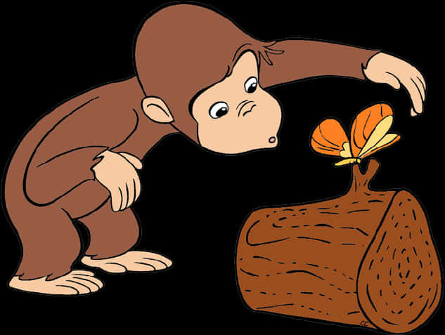 Curious George Discovering Butterfly