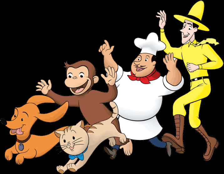 Curious Georgeand Friends Illustration