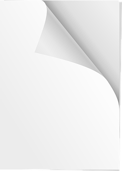 Curled White Paper Corner PNG with transparent background