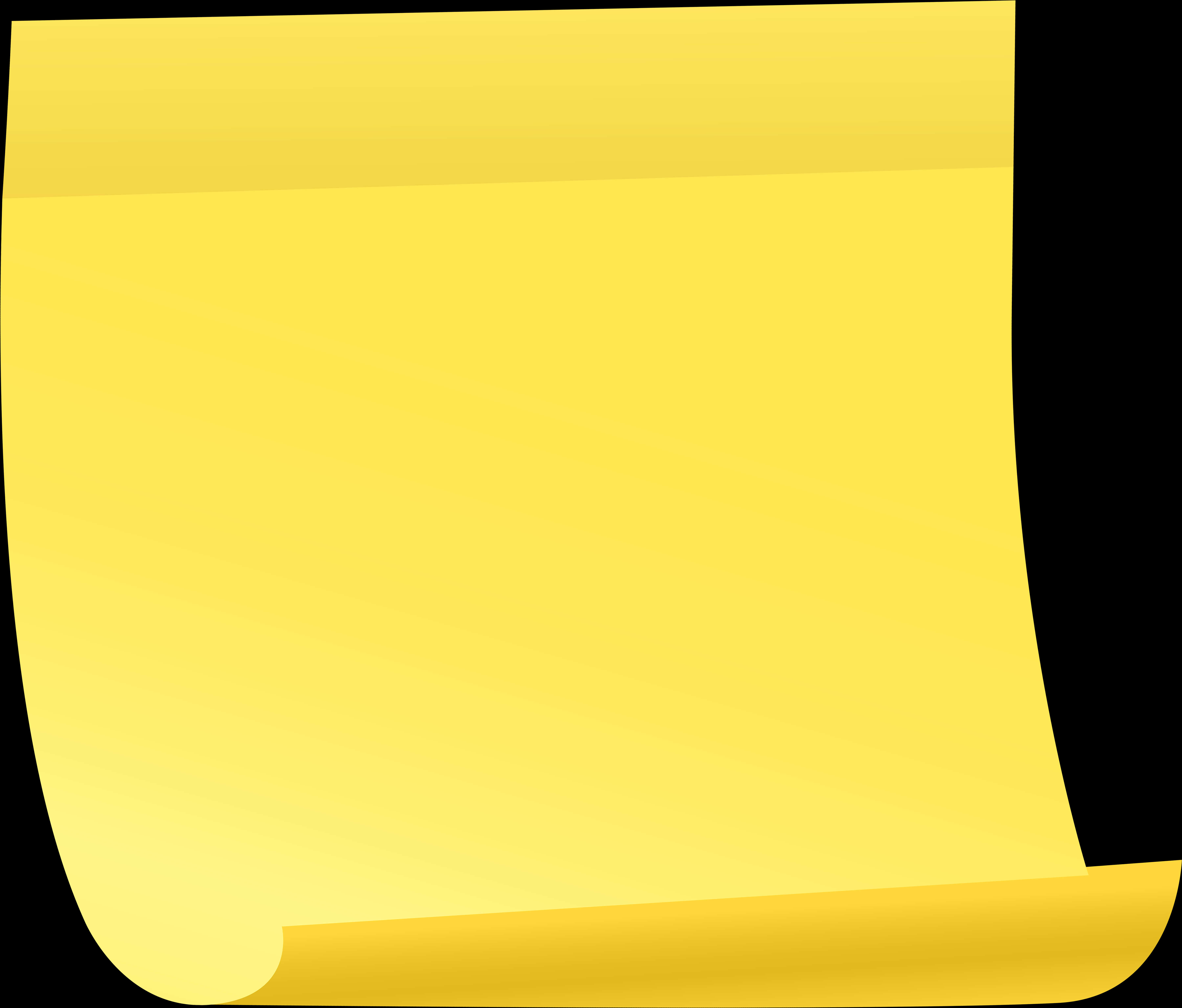 Curled Yellow Sticky Note