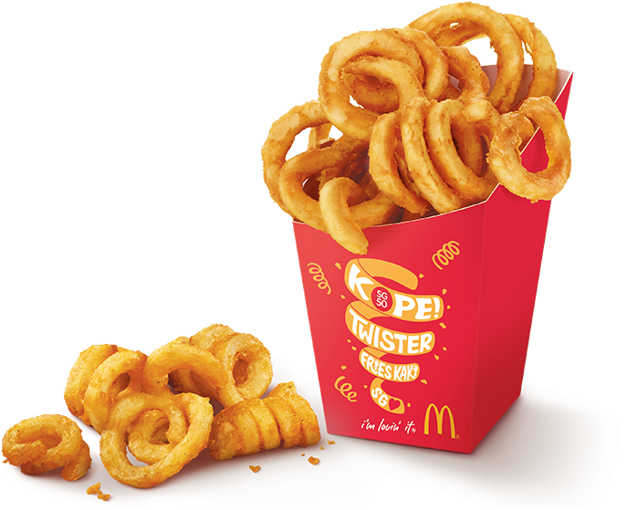 Curly Friesin Red Box PNG with transparent background