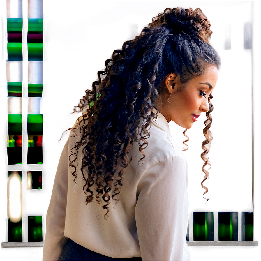 Curly Hair Ponytail Swing Png Fna52