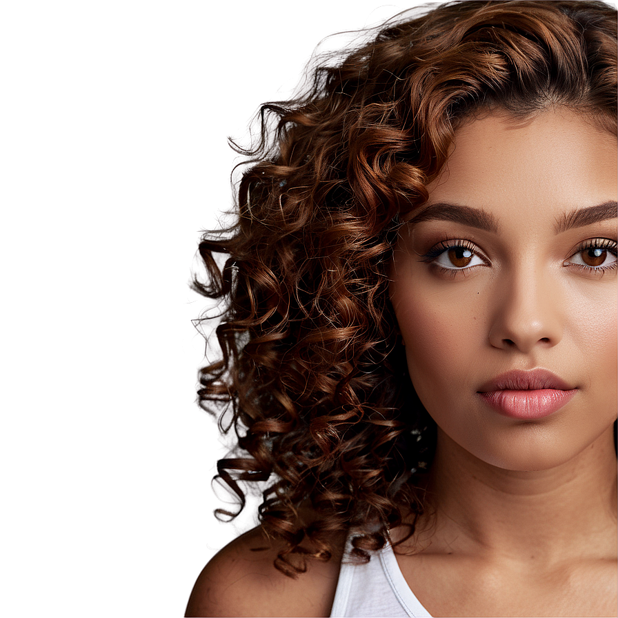 Curly Hair Portrait Png Ges72