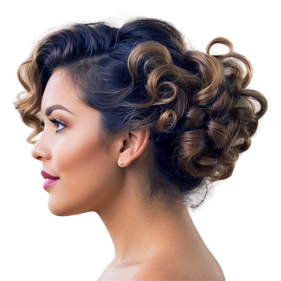 Curly Hair Updo Elegance Png Tra31