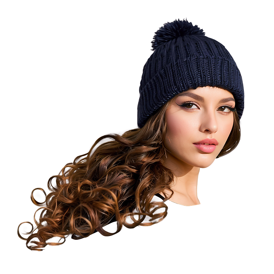 Curly Hair Winter Hat Png Fpi13