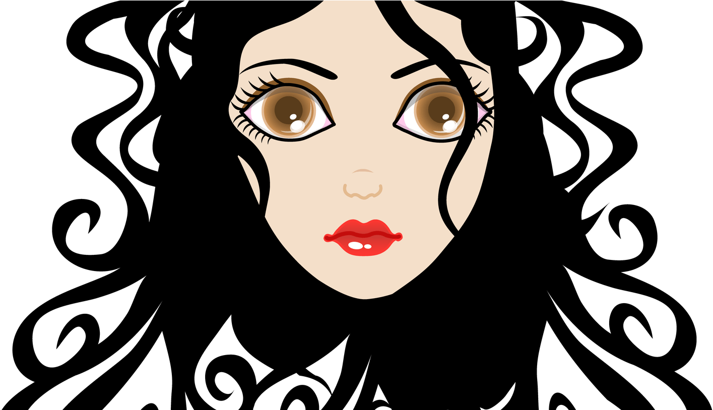 Queen 20clipart 20black 20beauty Beautiful Fotosearch - White Curly Hair Girl Cartoon, HD Png Download PNG with transparent background