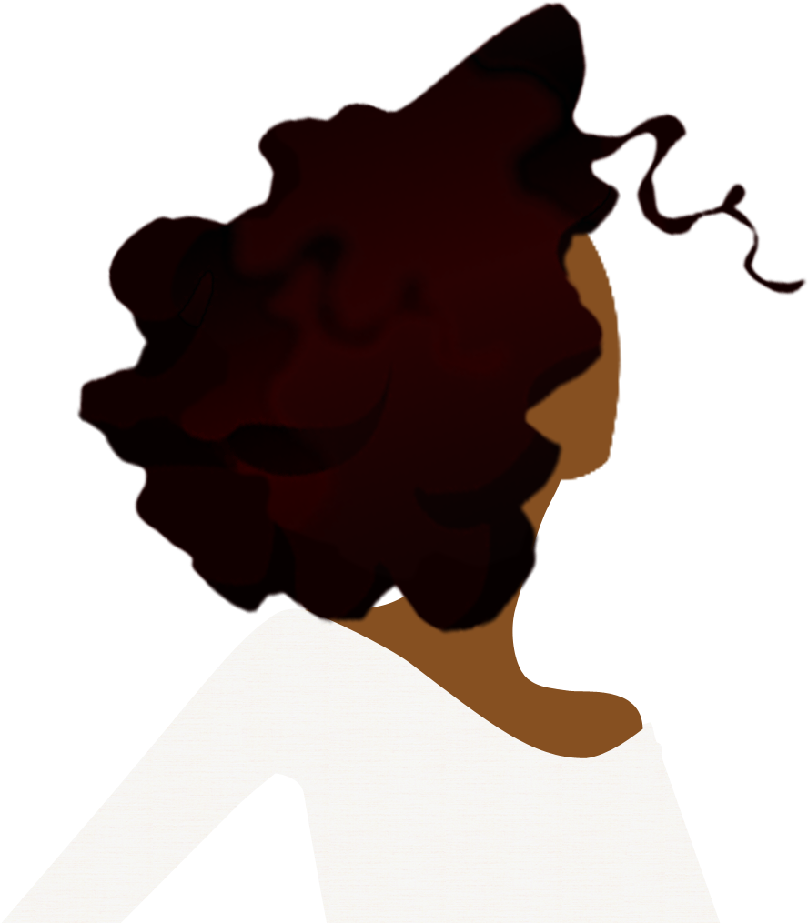 Curly Haired Silhouette Profile