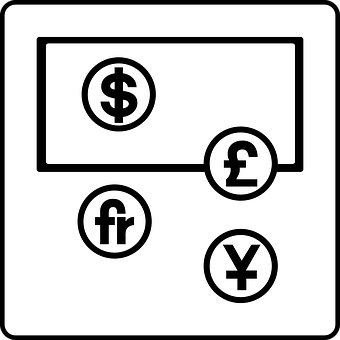 Currency Symbols Connection Graphic PNG with transparent background