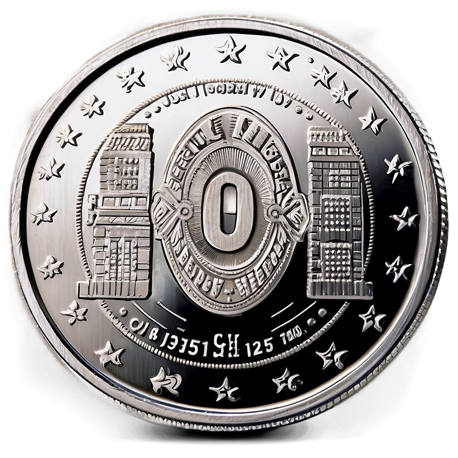 Currency-themed Silver Coin Png Vty94