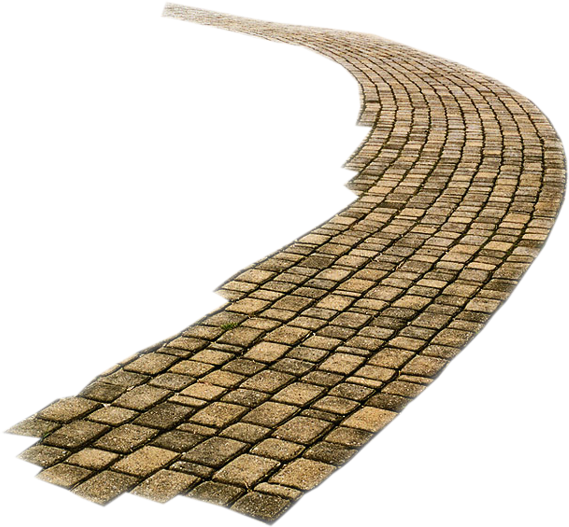 Curved Cobblestone Pathway PNG image with a transparent background, free high-resolution download