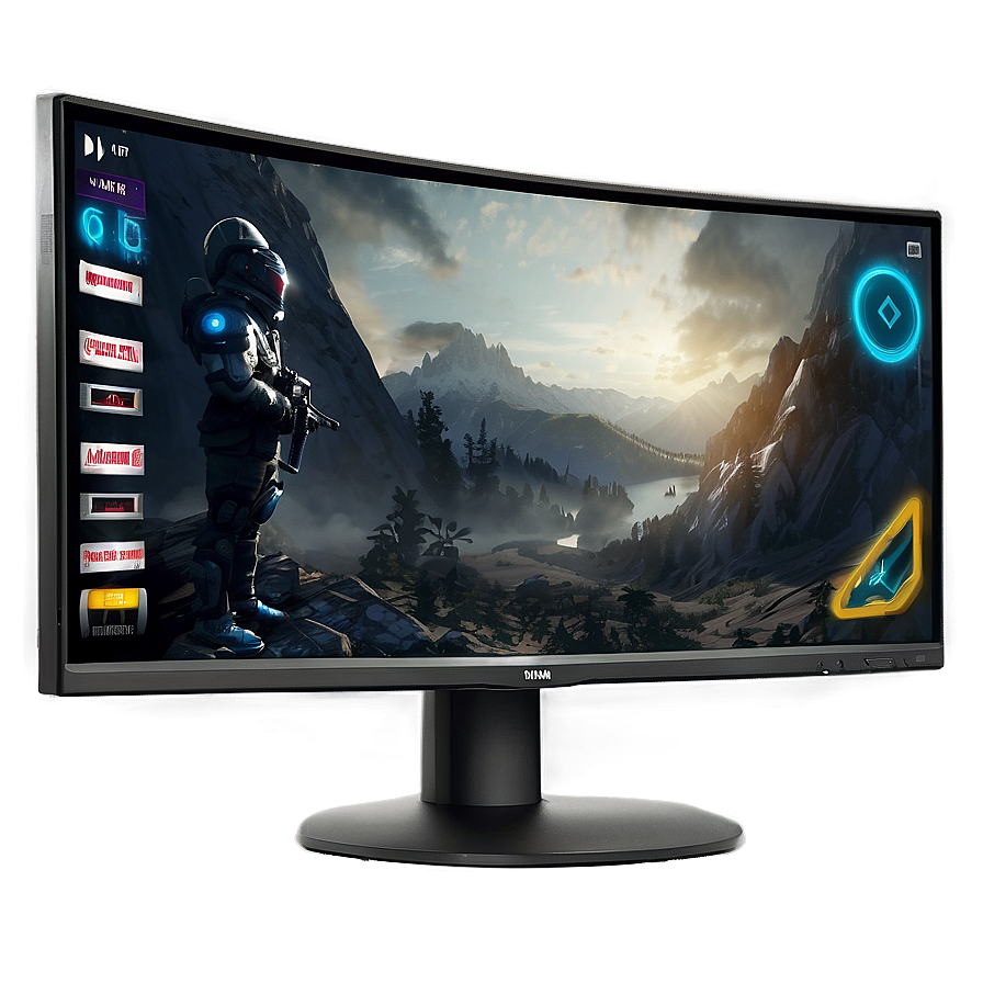 Curved Gaming Monitor PNG dcs51 PNG image with a transparent background, free high-resolution download