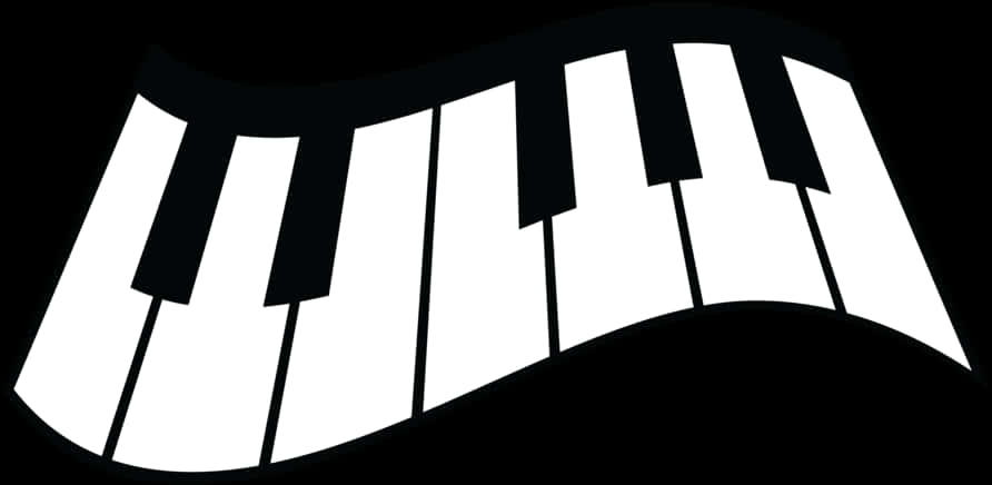 Curved Piano Keyboard Graphic