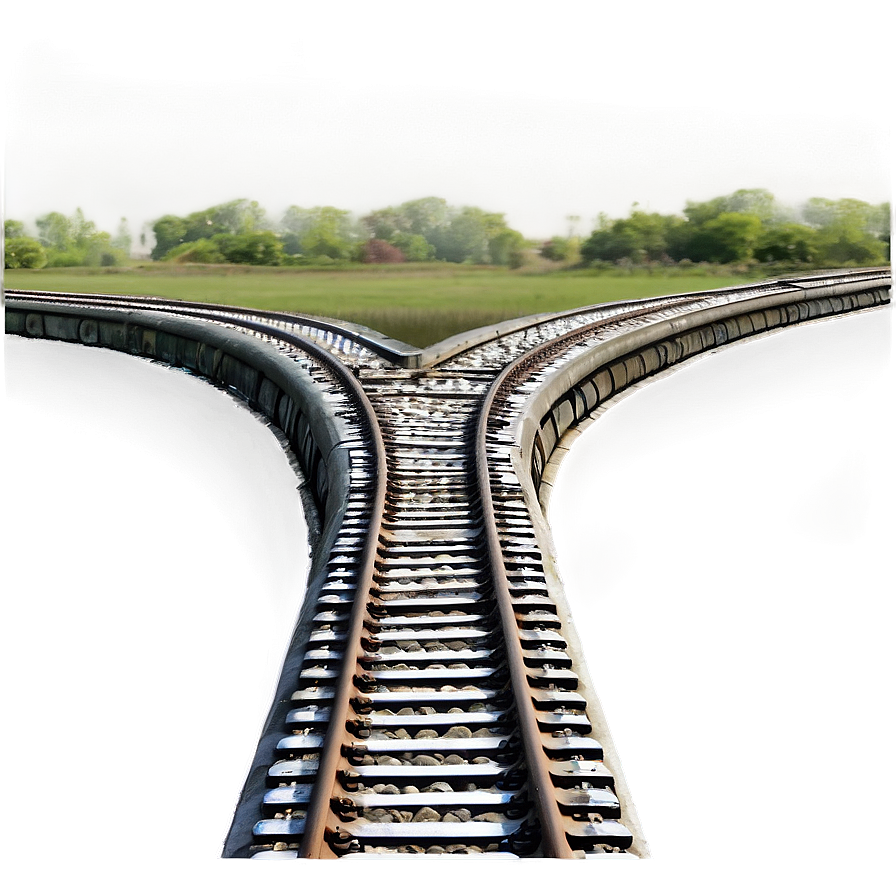 Curved Railway Tracks Scenic View Png 32